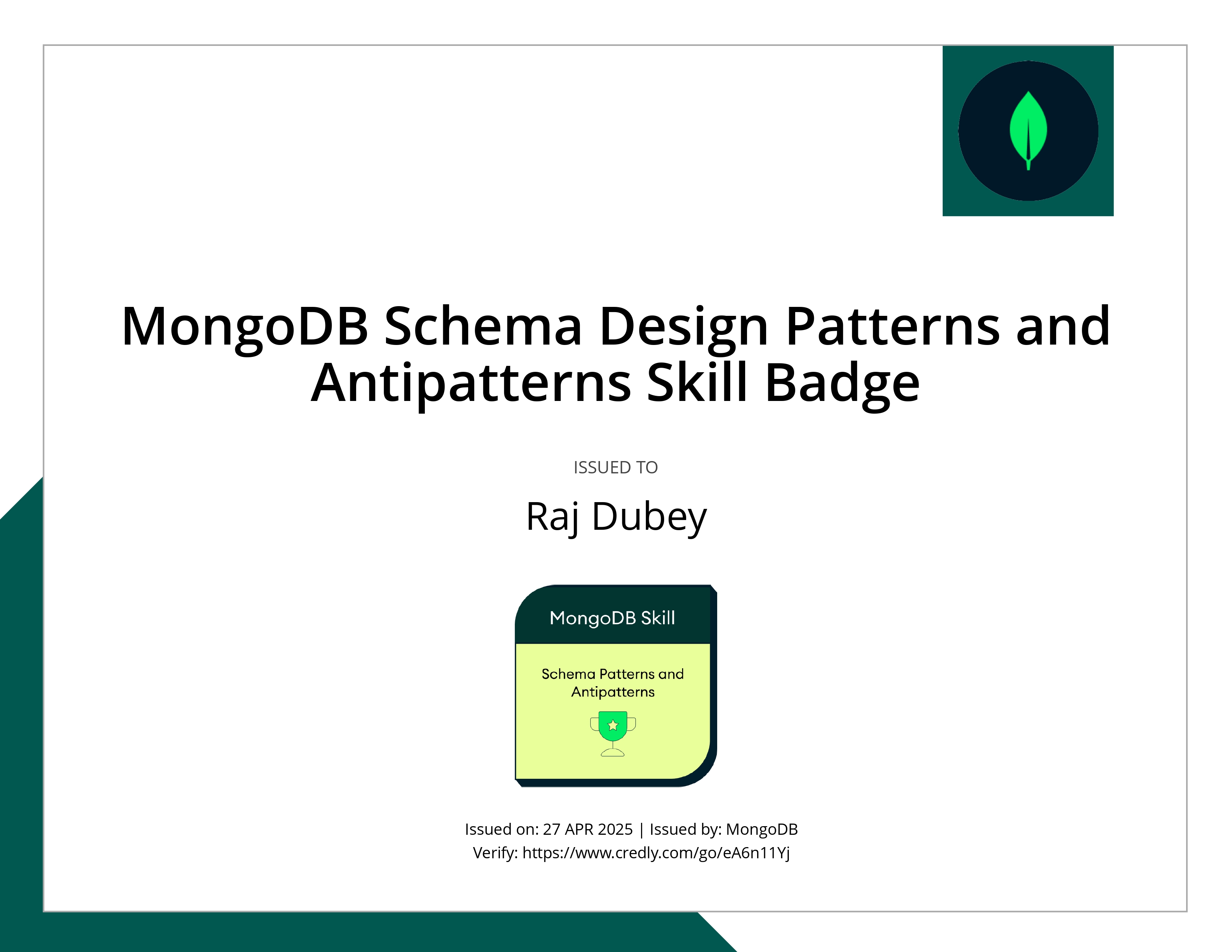 MongoDB Skill Badge — MongoDB for Students