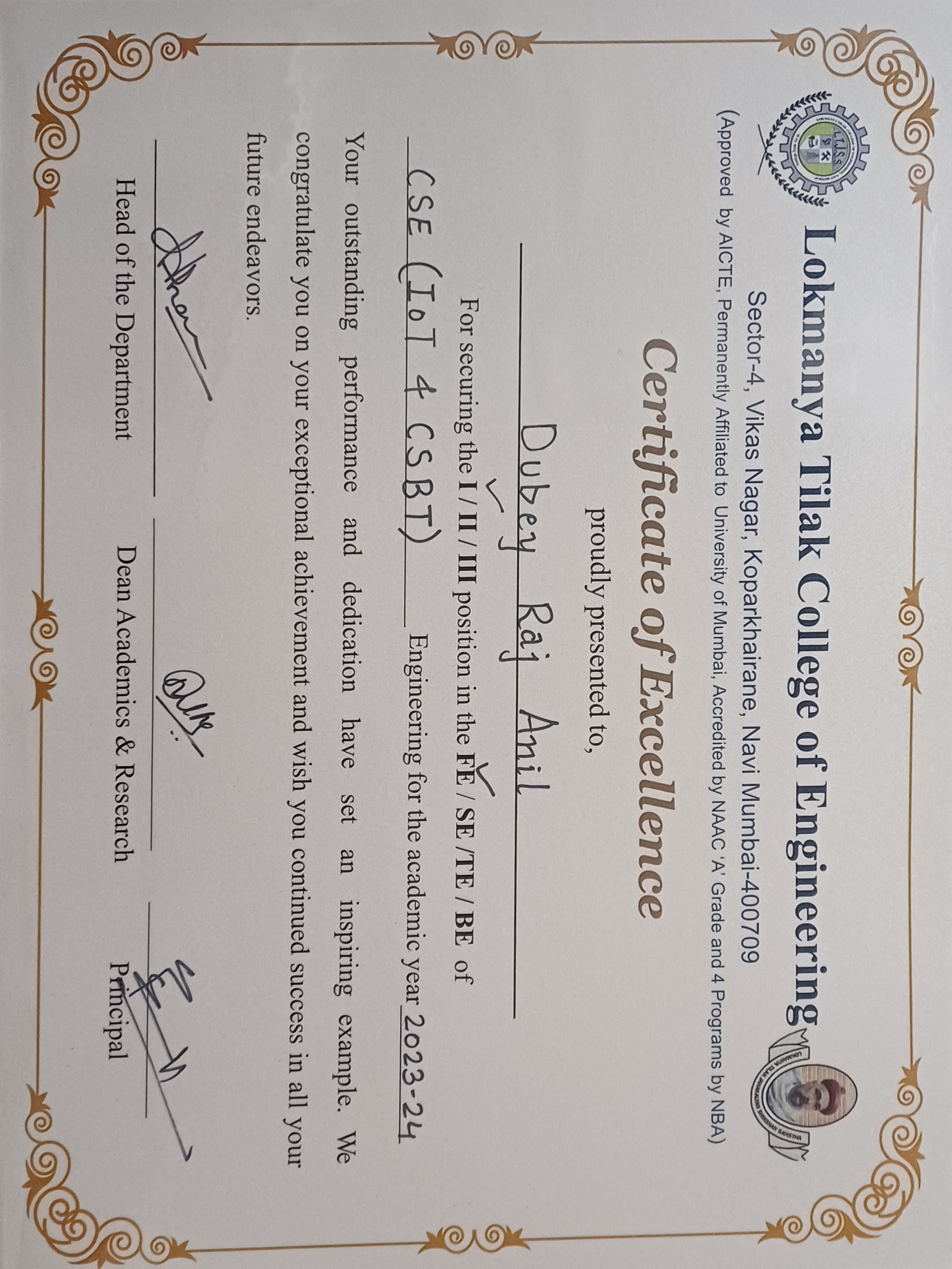 Certificate of Achievement