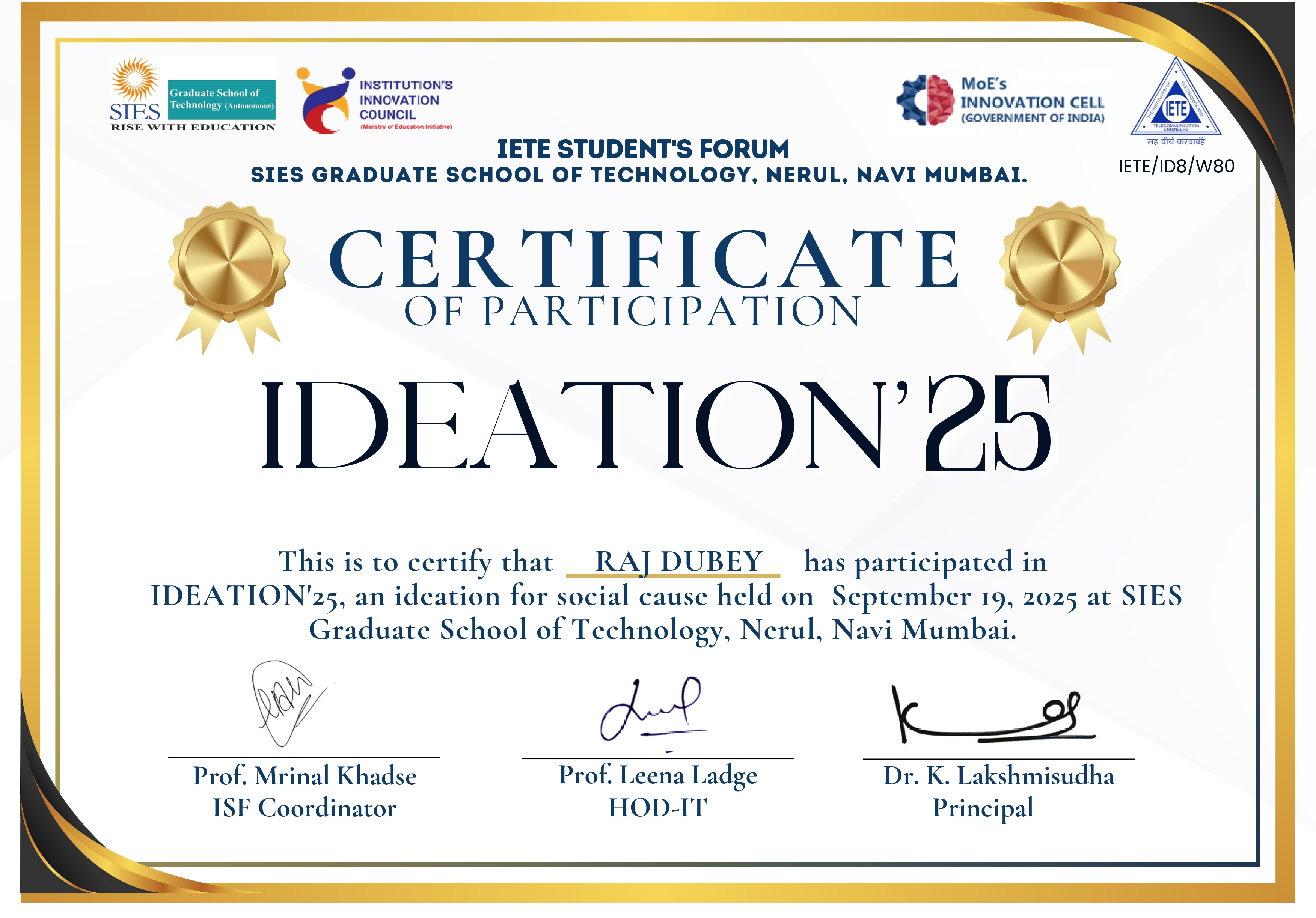 Ideation Certificate